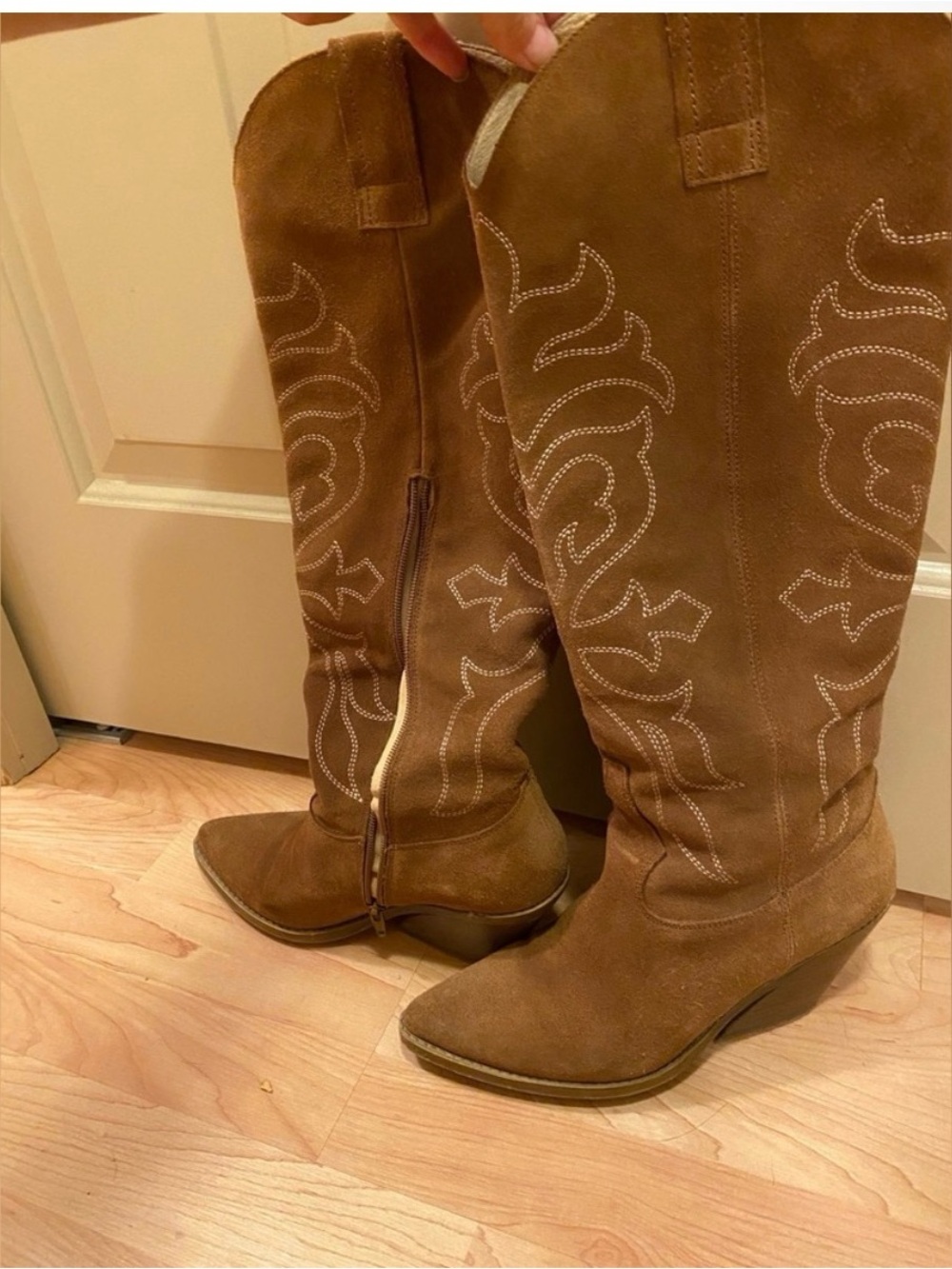 Genuine Leather Suede Cowboy Boots